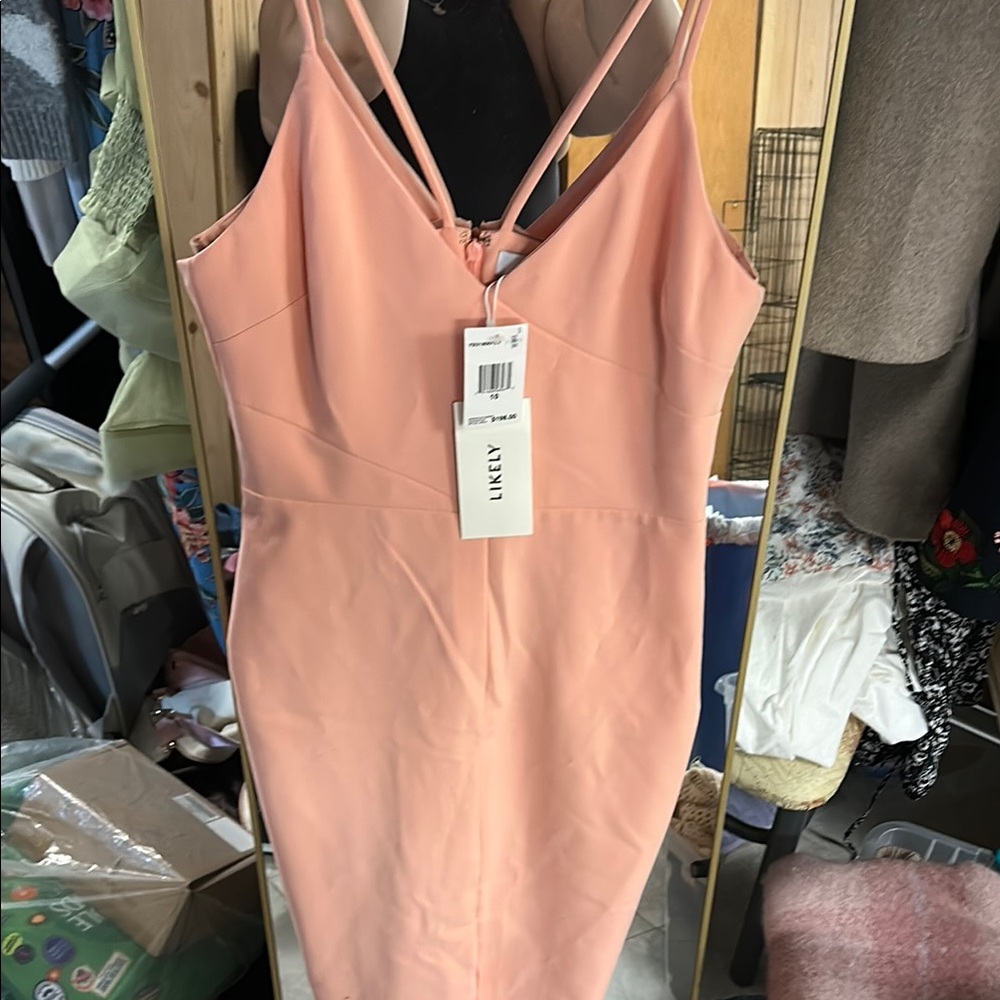Likely Pink Sheath Dress Spaghetti Strap Cocktail